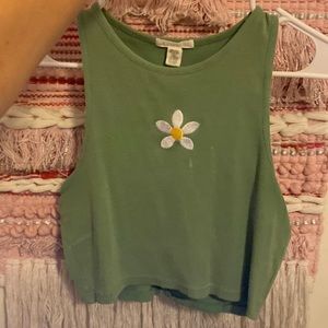 Green Flower Tank Top